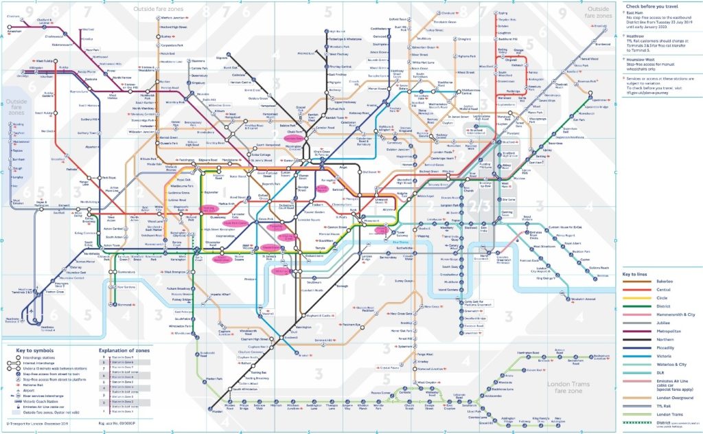 mapa del metro de londres 2020
