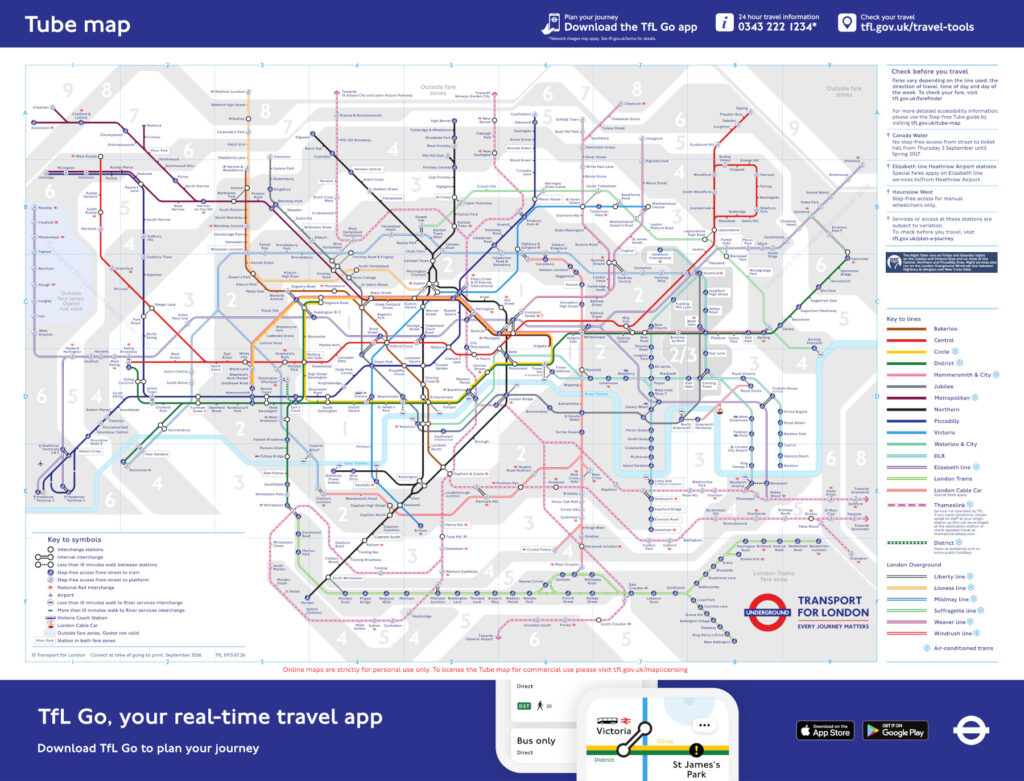 Mapa del metro de Londres (2026)